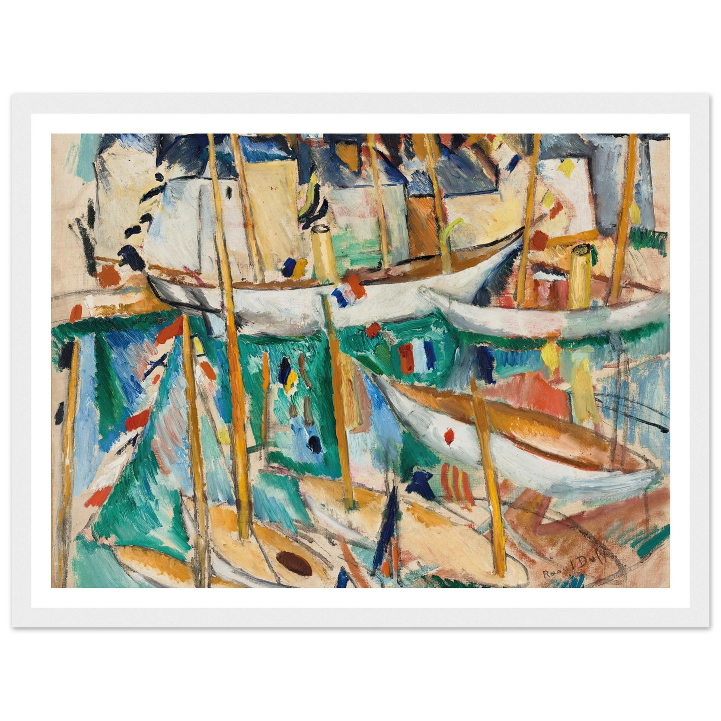 Les Bateaux (1909-1910) Art Print | Raoul Dufy - Framed Poster - 30x40 cm / 12x16″ - Black frame