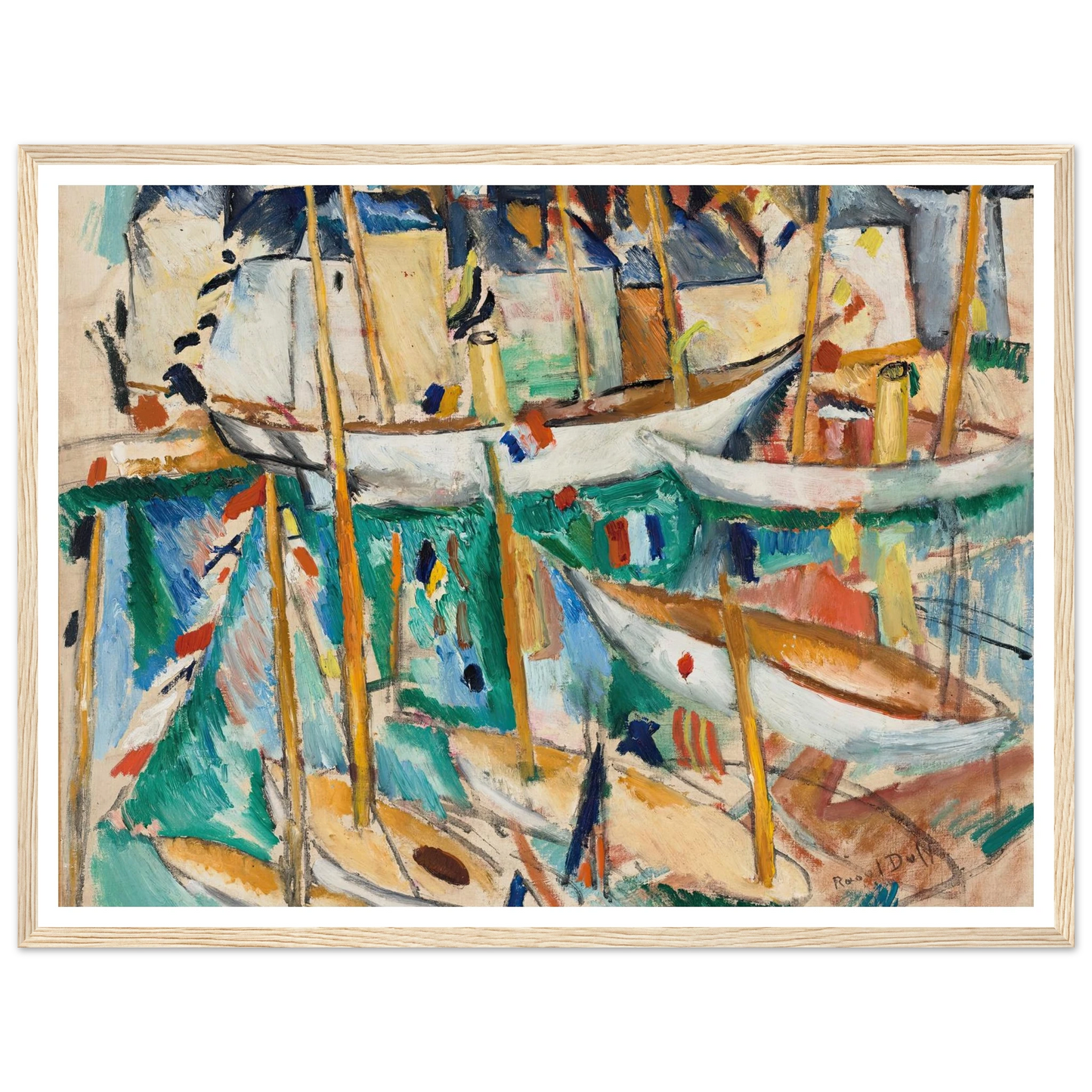 Les Bateaux (1909-1910) Art Print | Raoul Dufy - Framed Poster - 30x40 cm / 12x16″ - Black frame