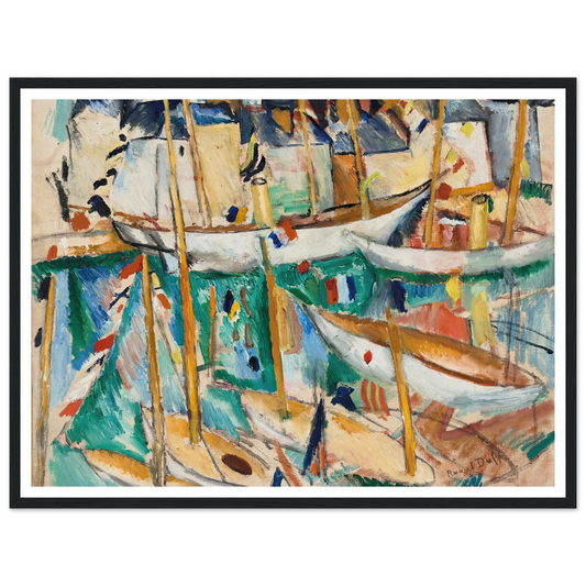 Les Bateaux (1909-1910) Art Print | Raoul Dufy - Framed Poster - 30x40 cm / 12x16″ - Black frame