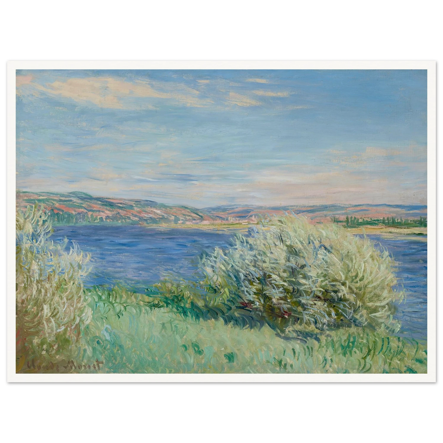 Les bords de la Seine près de Vétheuil (1881) Art Print | Claude Monet - Framed Poster - 30x40 cm / 12x16″ - Black frame