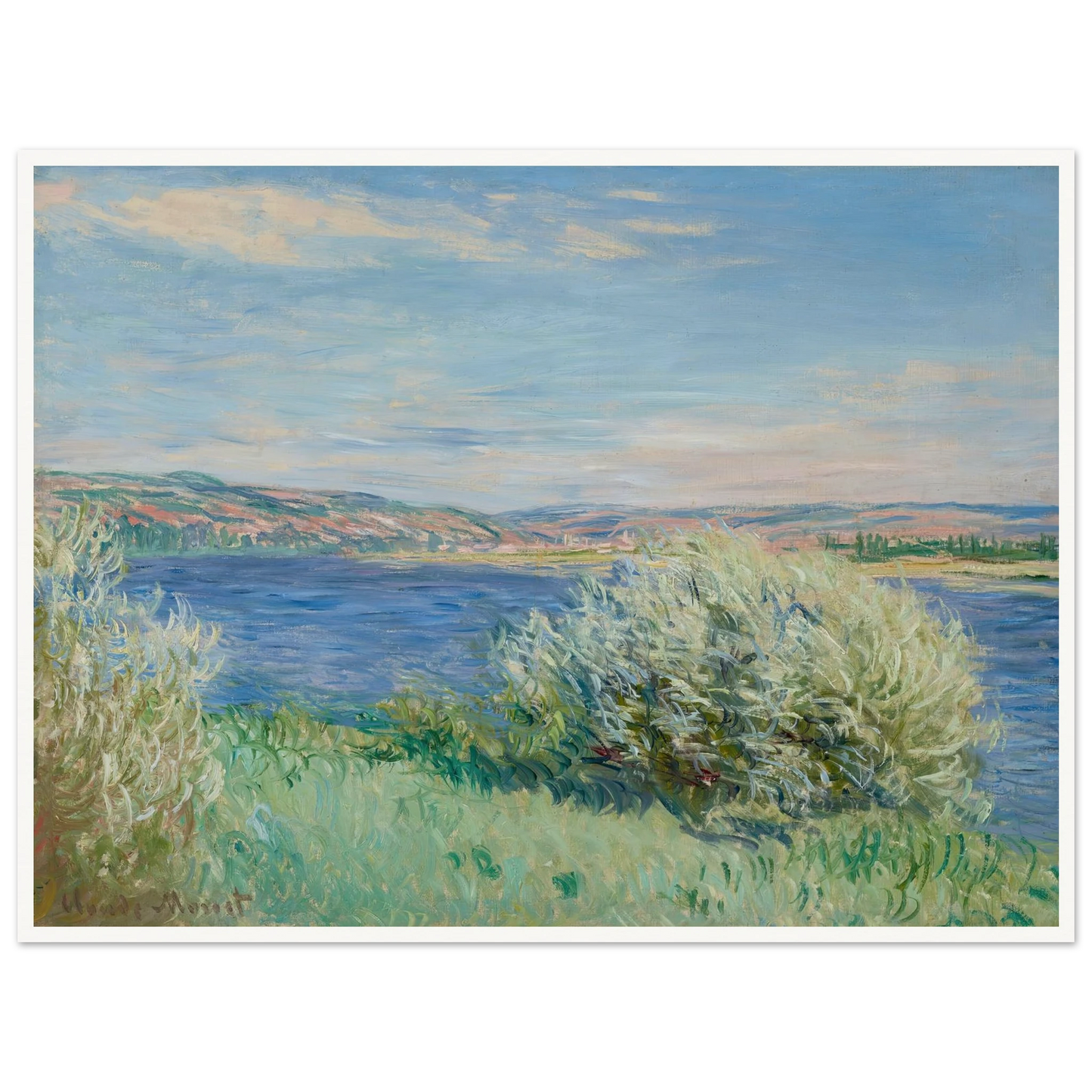 Les bords de la Seine près de Vétheuil (1881) Art Print | Claude Monet - Framed Poster - 30x40 cm / 12x16″ - Black frame