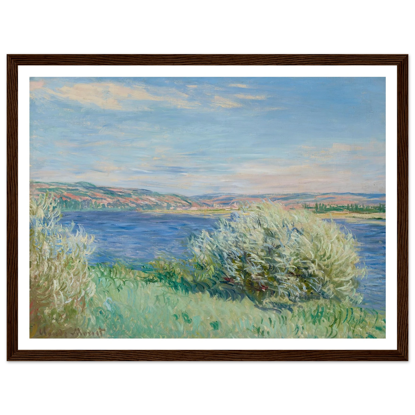 Les bords de la Seine près de Vétheuil (1881) Art Print | Claude Monet - Framed Poster - 30x40 cm / 12x16″ - Black frame