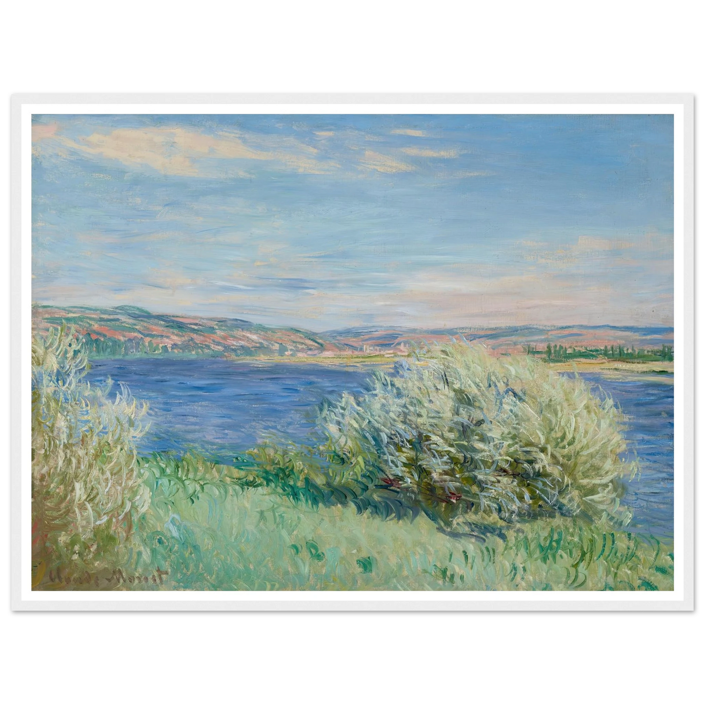 Les bords de la Seine près de Vétheuil (1881) Art Print | Claude Monet - Framed Poster - 30x40 cm / 12x16″ - Black frame