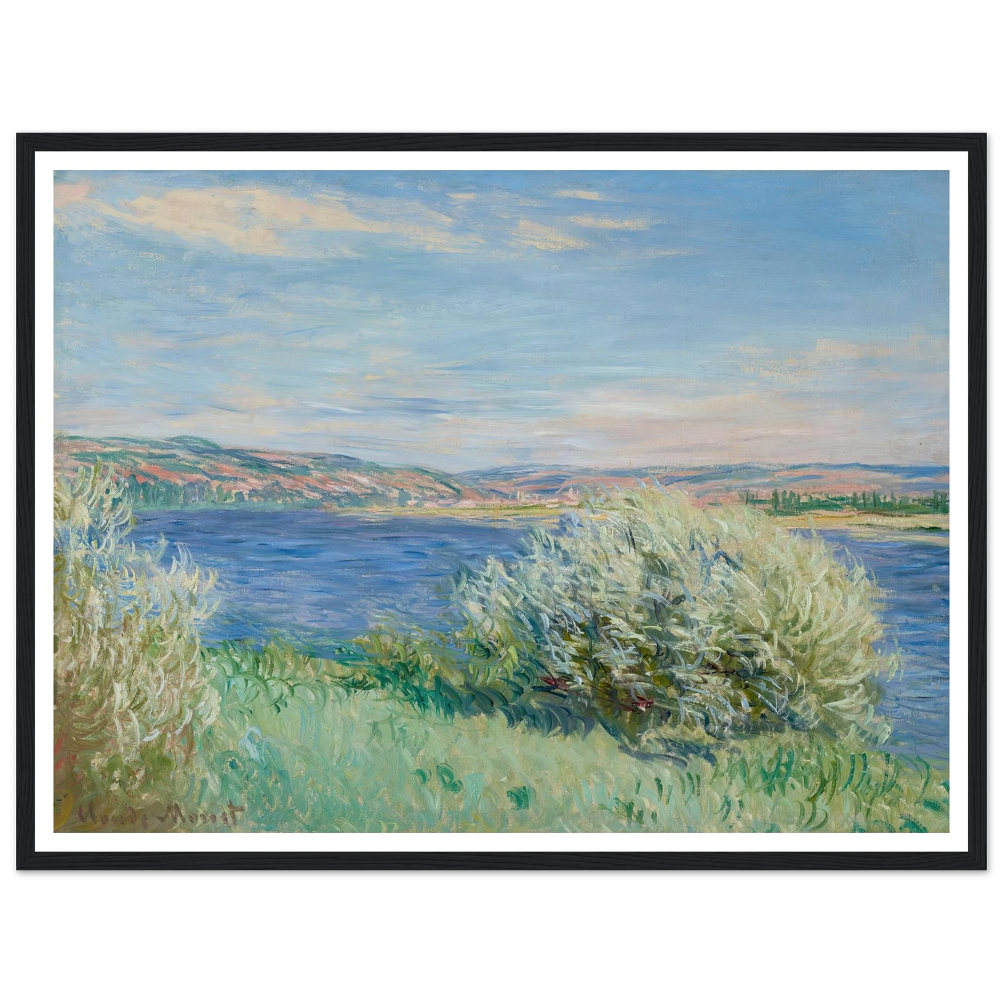 Les bords de la Seine près de Vétheuil (1881) Art Print | Claude Monet - Framed Poster - 30x40 cm / 12x16″ - Black frame