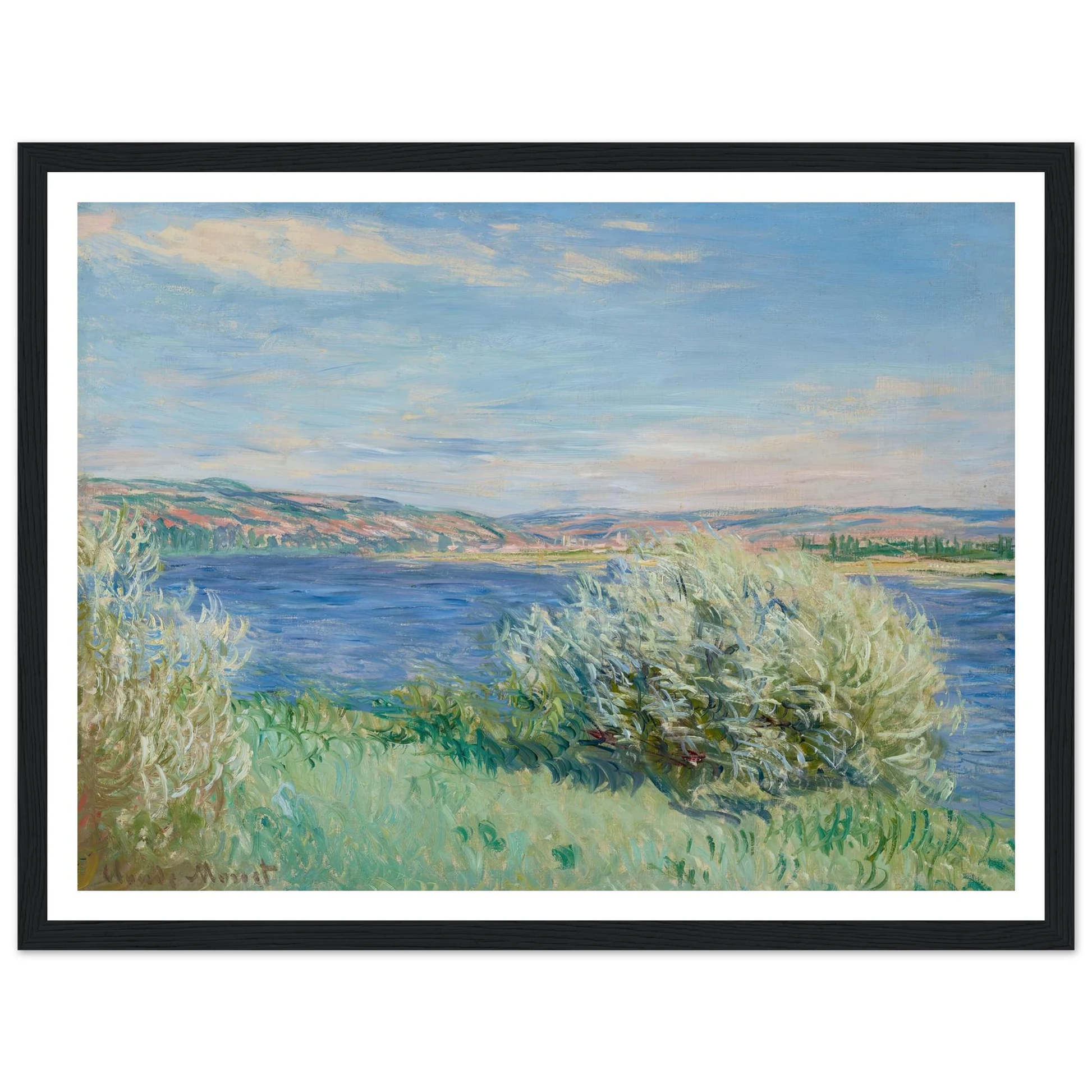 Les bords de la Seine près de Vétheuil (1881) Art Print | Claude Monet - Framed Poster - 30x40 cm / 12x16″ - Black frame