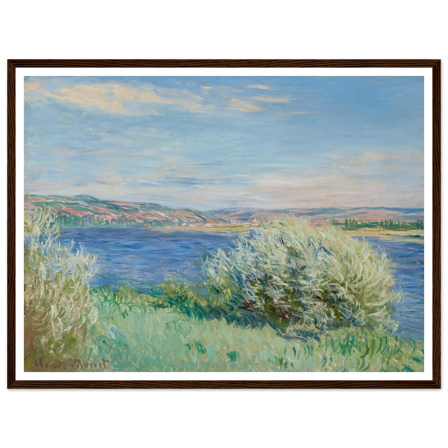 Les bords de la Seine près de Vétheuil (1881) Art Print | Claude Monet - Framed Poster - 30x40 cm / 12x16″ - Black frame