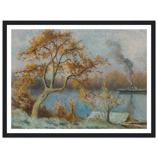 Les Bords De Seine Au Printemps (circa 1920) Art Print | Maximilien Luce - Framed Poster - 30x40 cm / 12x16″ - Black frame