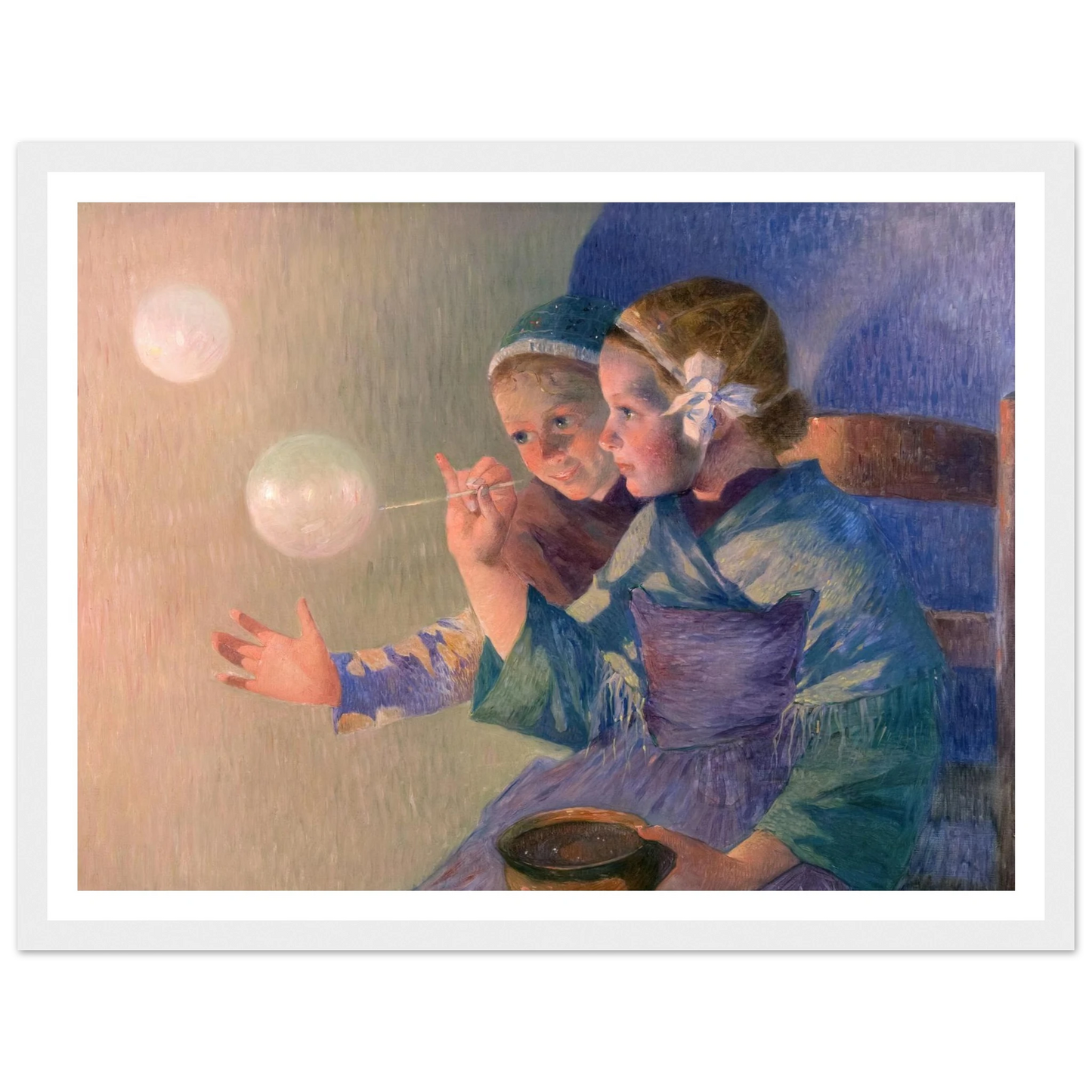 Les Bulles de Savon, 1896 Art Print | Ferdinand du Puigaudeau - Framed Poster - 30x40 cm / 12x16″ - Black frame