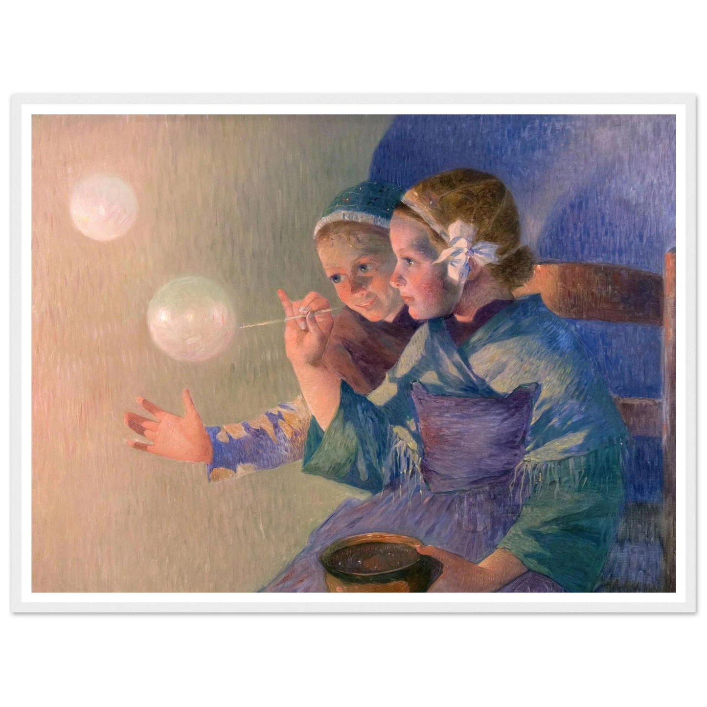 Les Bulles de Savon, 1896 Art Print | Ferdinand du Puigaudeau - Framed Poster - 30x40 cm / 12x16″ - Black frame