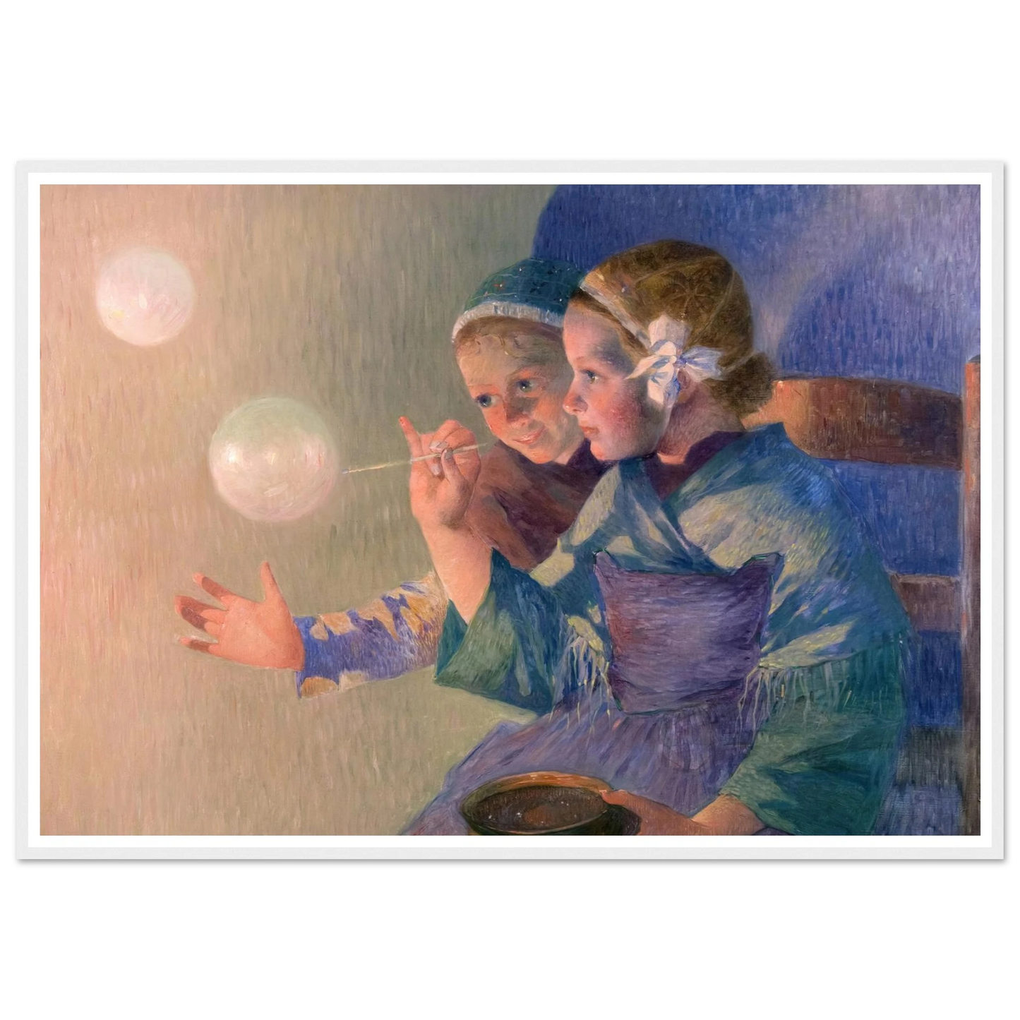 Les Bulles de Savon, 1896 Art Print | Ferdinand du Puigaudeau - Framed Poster - 30x40 cm / 12x16″ - Black frame