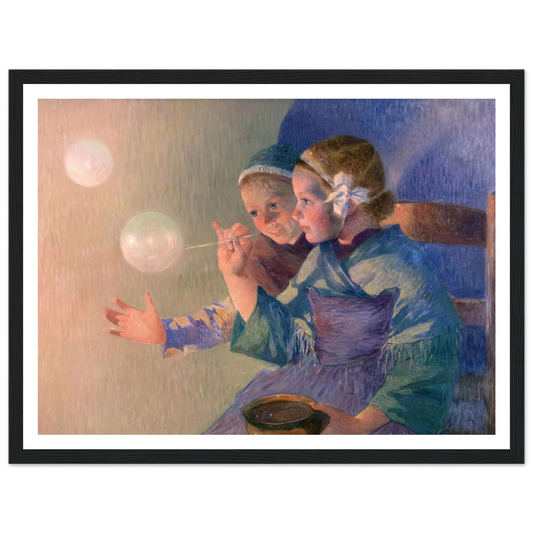 Les Bulles de Savon, 1896 Art Print | Ferdinand du Puigaudeau - Framed Poster - 30x40 cm / 12x16″ - Black frame