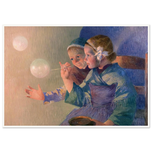 Les Bulles de Savon, 1896 Art Print | Ferdinand du Puigaudeau - Framed Poster - 30x40 cm / 12x16″ - Black frame