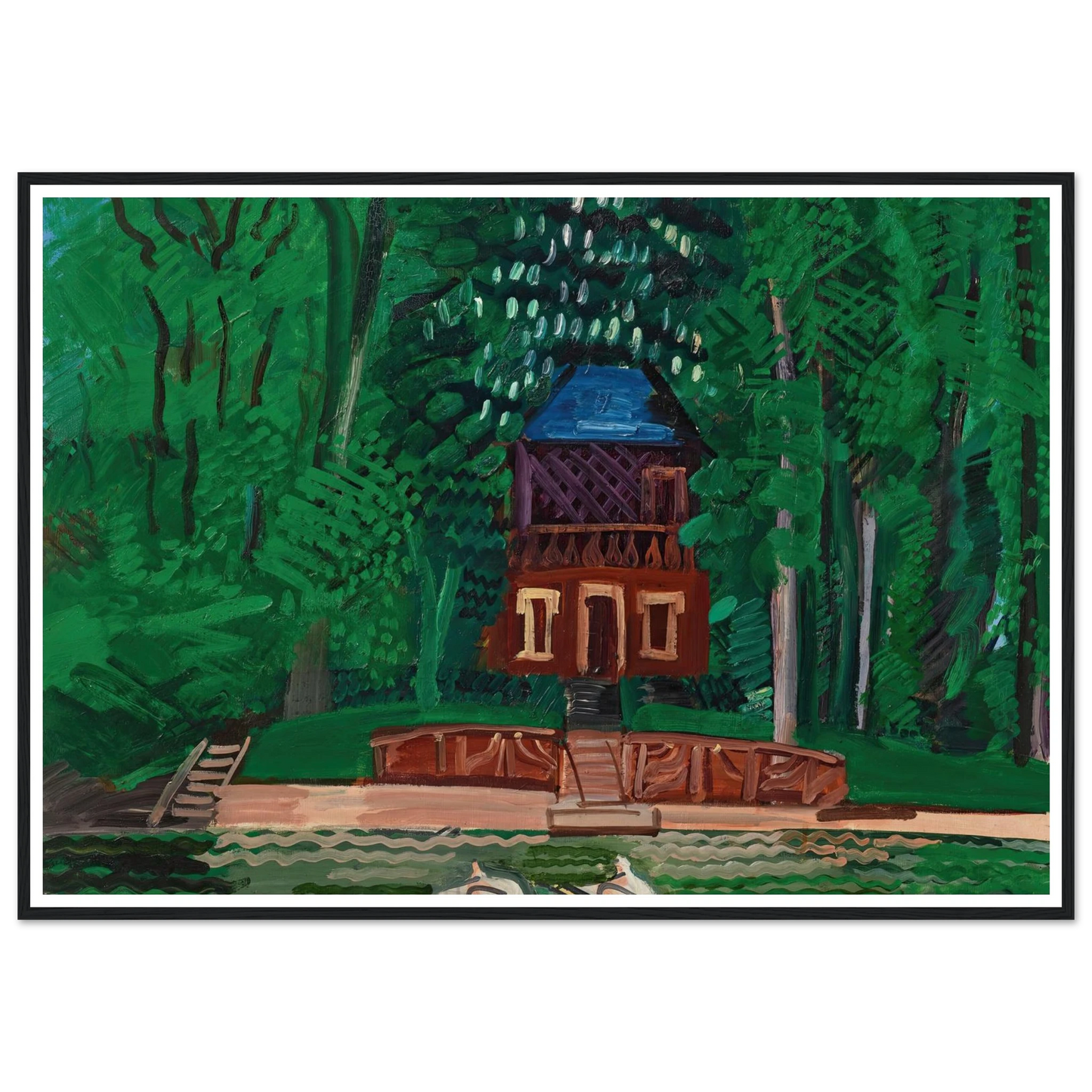 Les canotiers sur la Marne (circa 1922-1925) Art Print | Raoul Dufy - Framed Poster - 30x40 cm / 12x16″ - Black frame