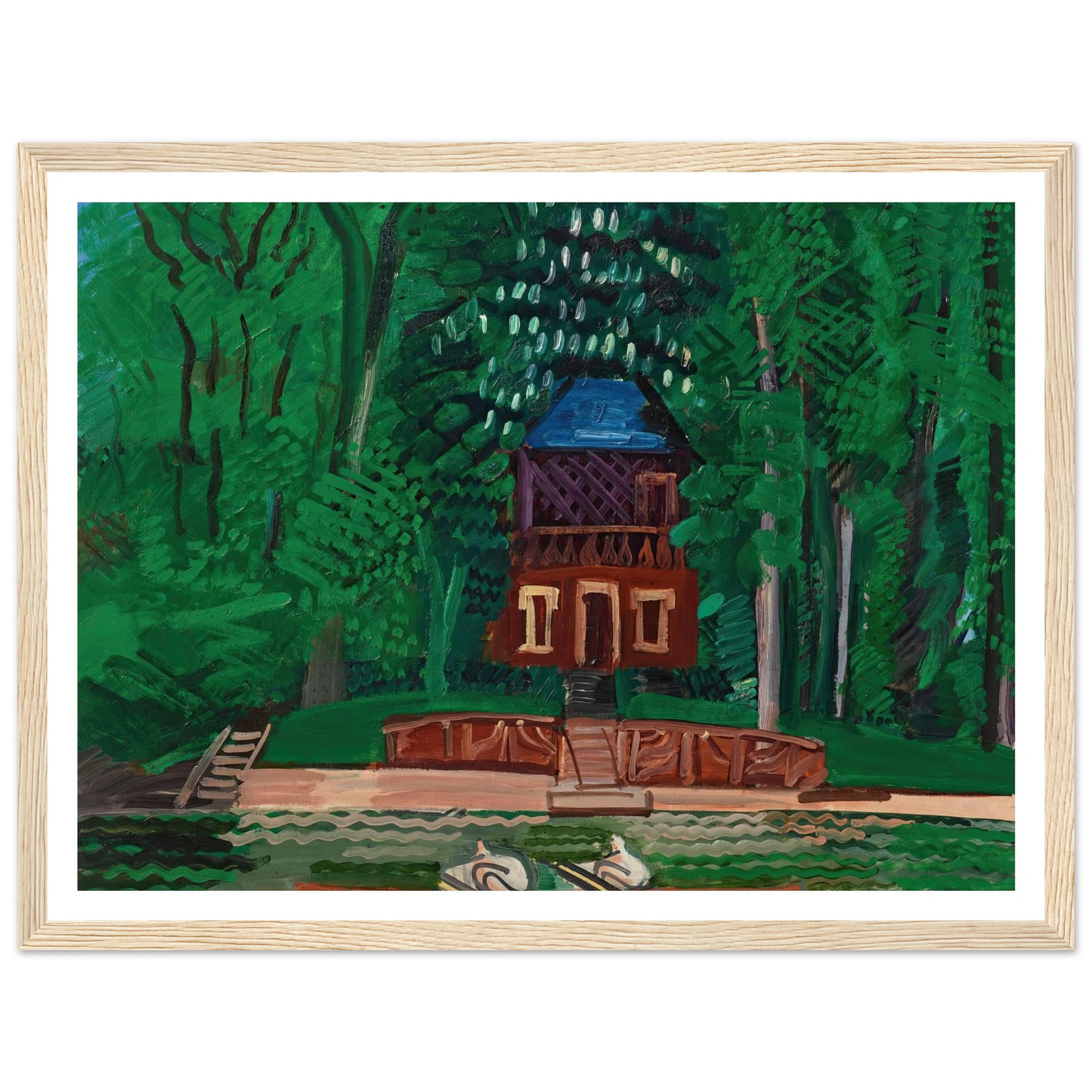 Les canotiers sur la Marne (circa 1922-1925) Art Print | Raoul Dufy - Framed Poster - 30x40 cm / 12x16″ - Black frame
