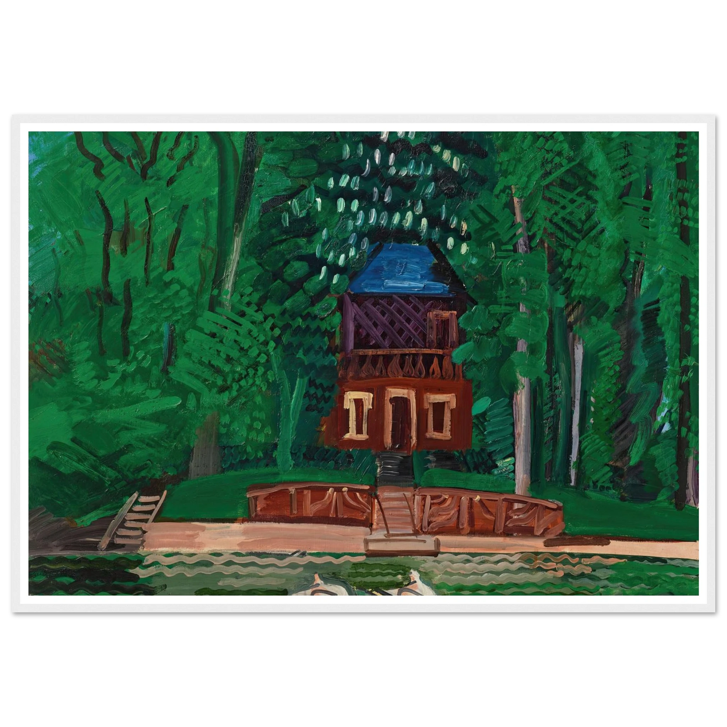 Les canotiers sur la Marne (circa 1922-1925) Art Print | Raoul Dufy - Framed Poster - 30x40 cm / 12x16″ - Black frame