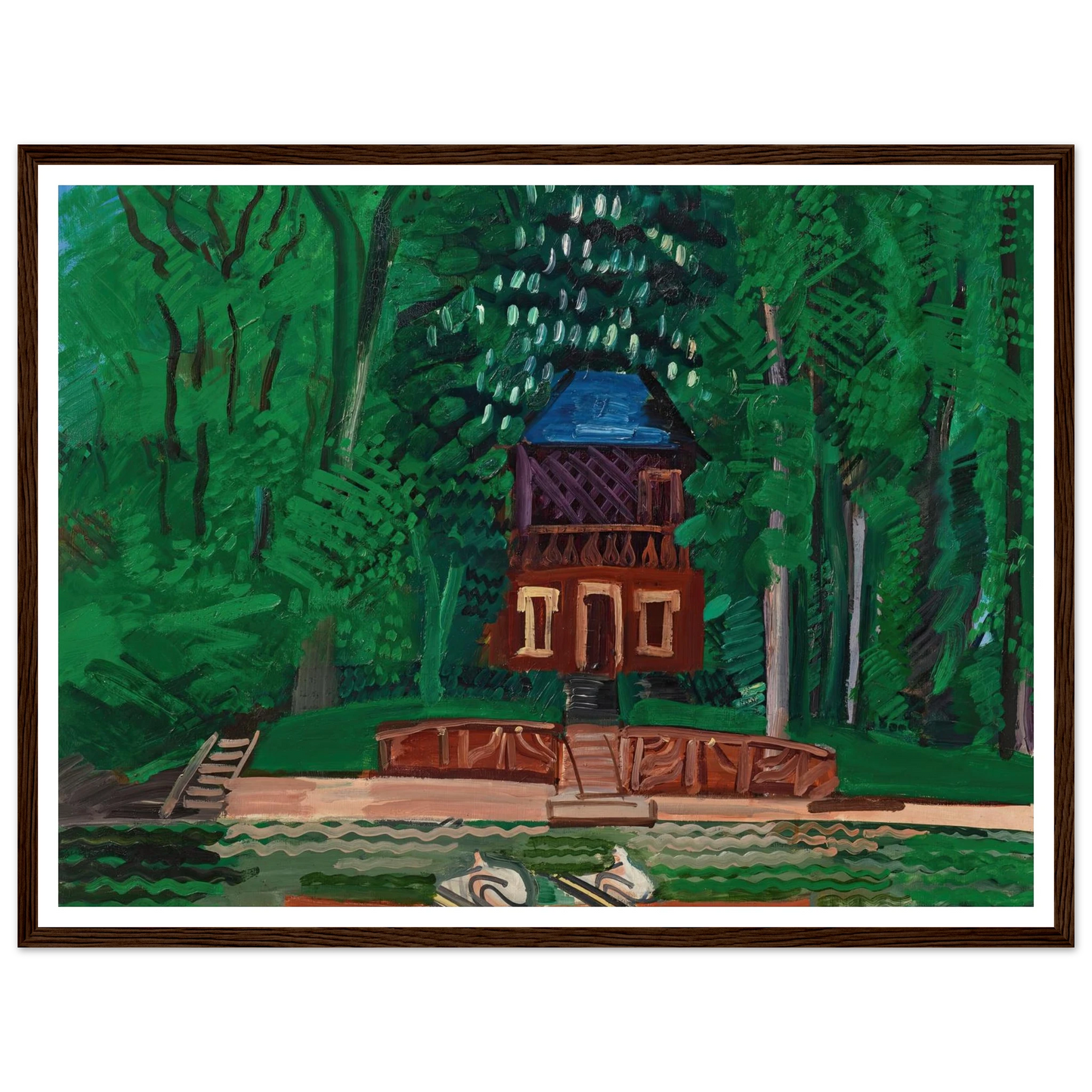 Les canotiers sur la Marne (circa 1922-1925) Art Print | Raoul Dufy - Framed Poster - 30x40 cm / 12x16″ - Black frame