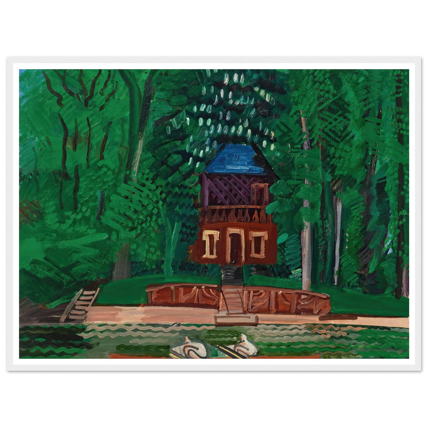 Les canotiers sur la Marne (circa 1922-1925) Art Print | Raoul Dufy - Framed Poster - 30x40 cm / 12x16″ - Black frame