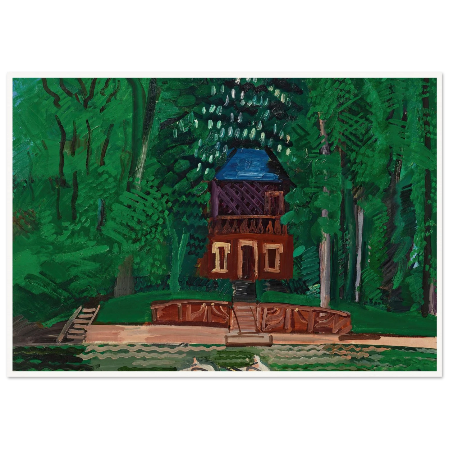 Les canotiers sur la Marne (circa 1922-1925) Art Print | Raoul Dufy - Framed Poster - 30x40 cm / 12x16″ - Black frame