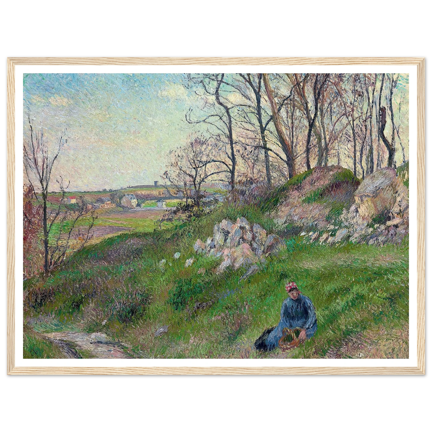 Les carrières du Chou, Pontoise (1882) Art Print | Camille Pissarro - Framed Poster - 30x40 cm / 12x16″ - Black frame