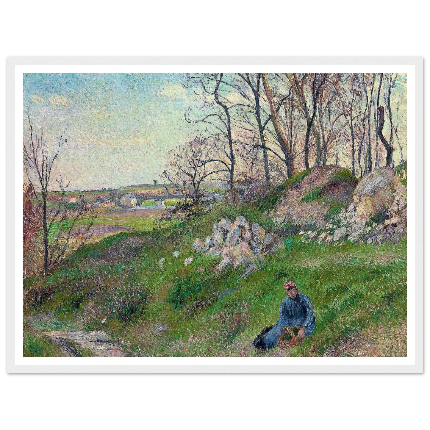 Les carrières du Chou, Pontoise (1882) Art Print | Camille Pissarro - Framed Poster - 30x40 cm / 12x16″ - Black frame