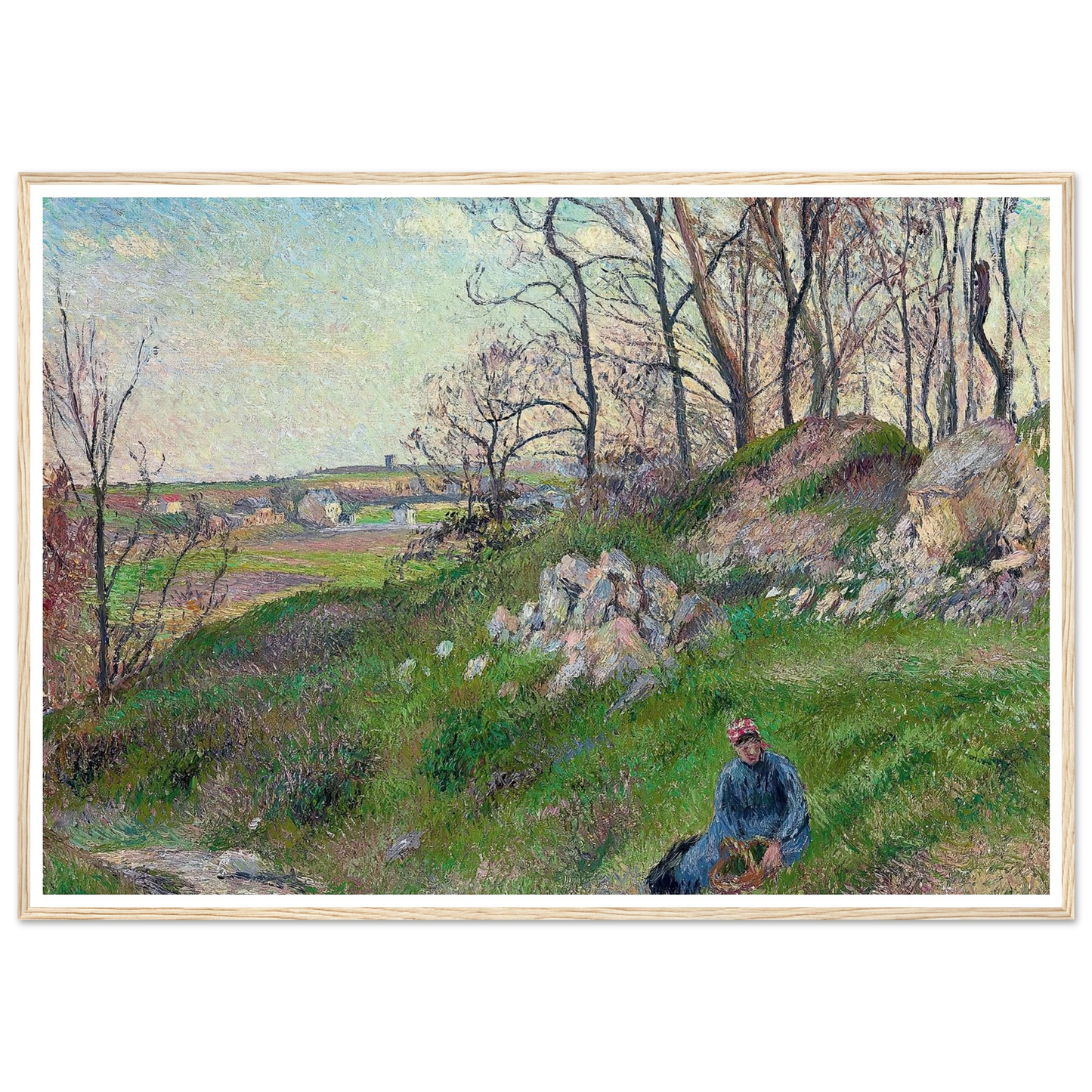 Les carrières du Chou, Pontoise (1882) Art Print | Camille Pissarro - Framed Poster - 30x40 cm / 12x16″ - Black frame
