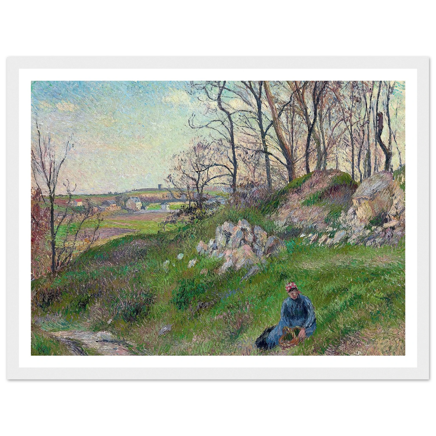 Les carrières du Chou, Pontoise (1882) Art Print | Camille Pissarro - Framed Poster - 30x40 cm / 12x16″ - Black frame