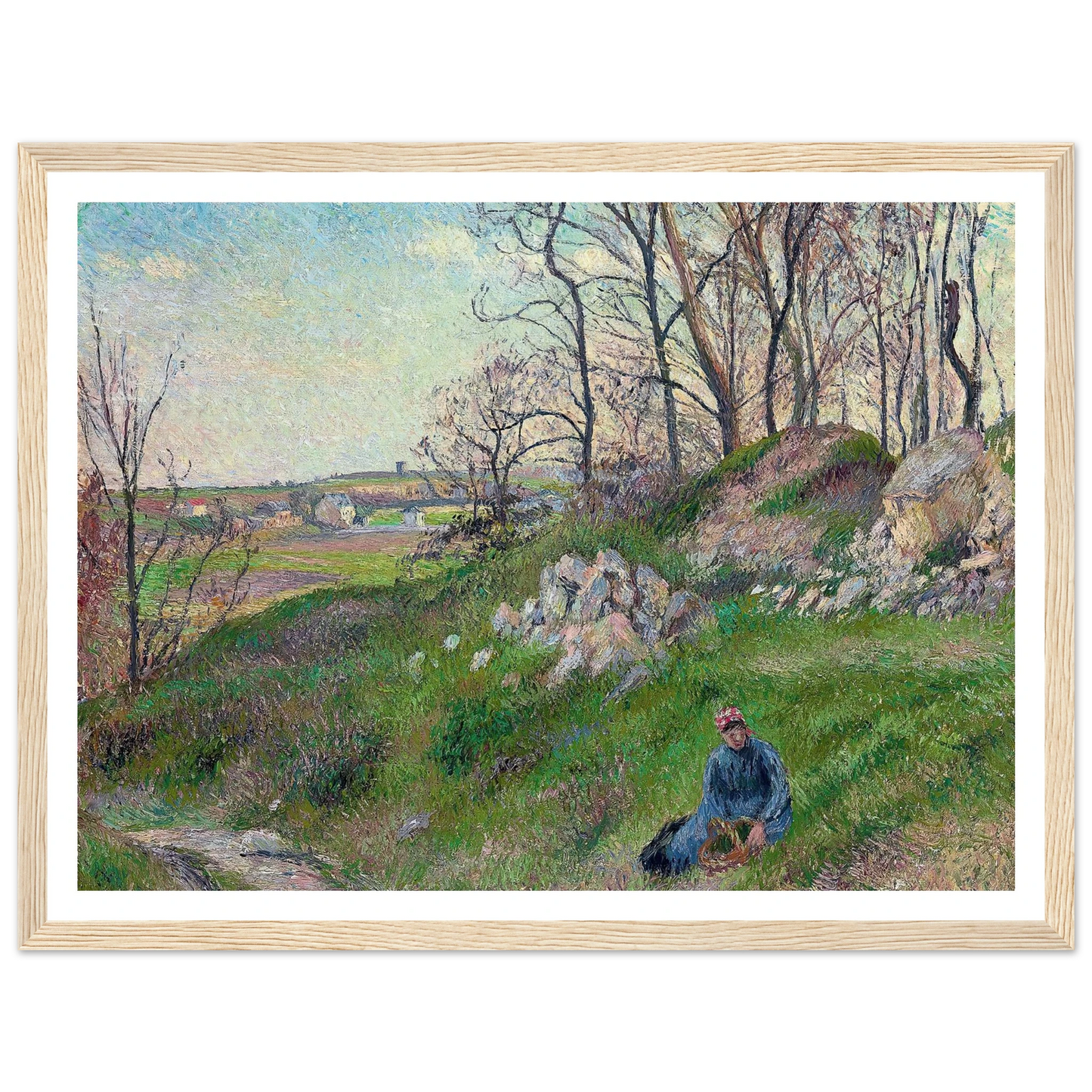 Les carrières du Chou, Pontoise (1882) Art Print | Camille Pissarro - Framed Poster - 30x40 cm / 12x16″ - Black frame