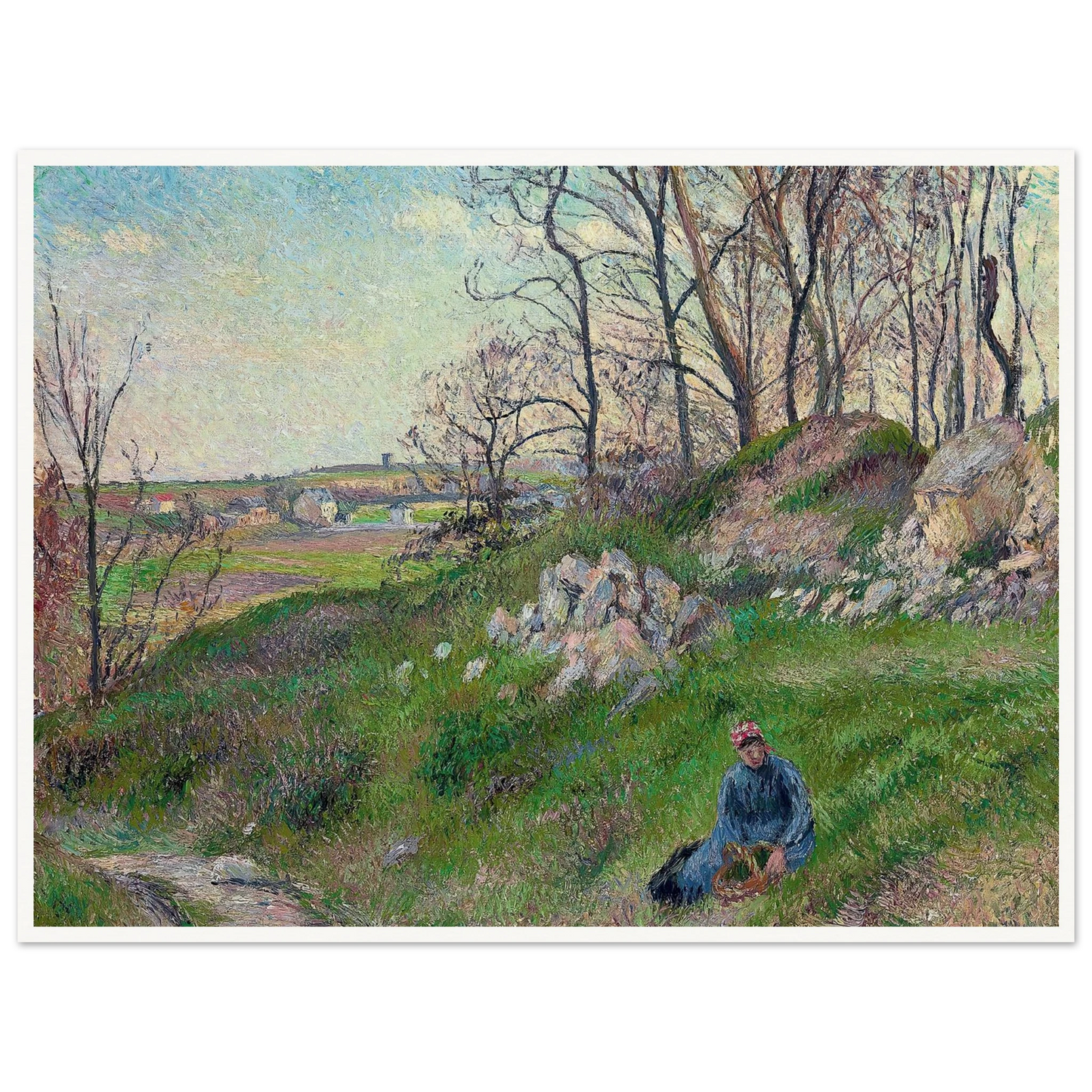 Les carrières du Chou, Pontoise (1882) Art Print | Camille Pissarro - Framed Poster - 30x40 cm / 12x16″ - Black frame