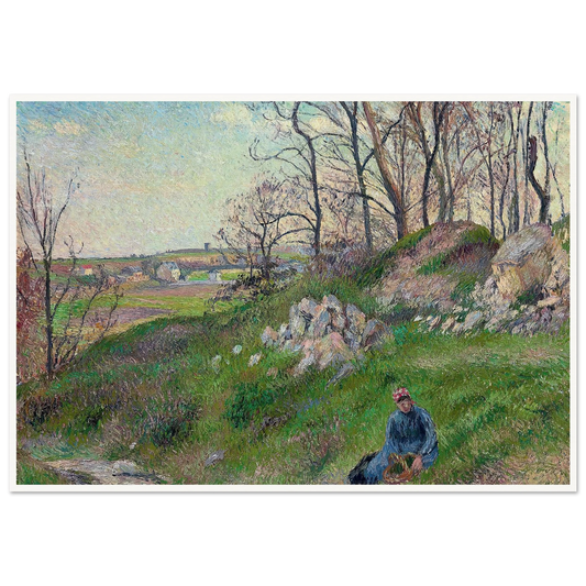 Les carrières du Chou, Pontoise (1882) Art Print | Camille Pissarro - Framed Poster - 30x40 cm / 12x16″ - Black frame