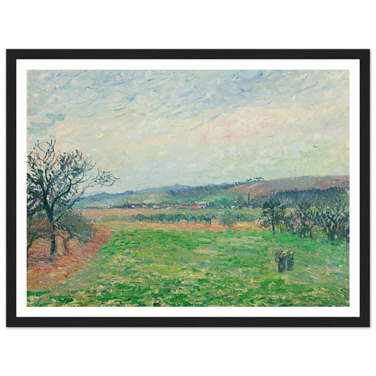 Les Coteaux De Gisors, Temps Gris (1885) Art Print | Camille Pissarro - Framed Poster - 30x40 cm / 12x16″ - Black frame