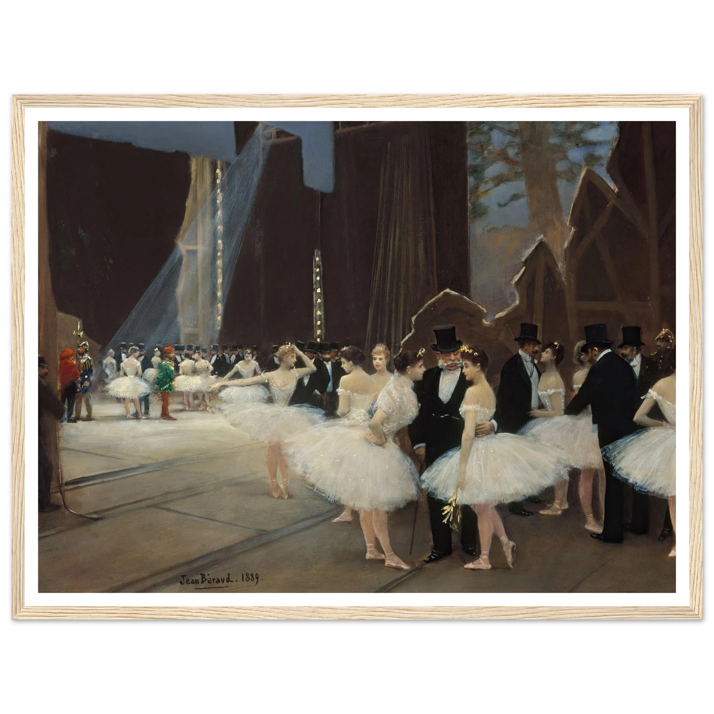 Les coulisses de l’Opéra de Paris (1889) Art Print | Jean Beraud - Framed Poster - 30x40 cm / 12x16″ - Black frame