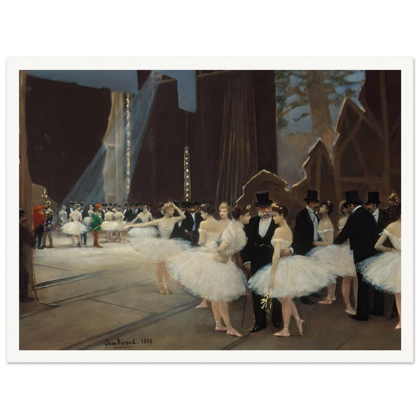 Les coulisses de l’Opéra de Paris (1889) Art Print | Jean Beraud - Framed Poster - 30x40 cm / 12x16″ - Black frame