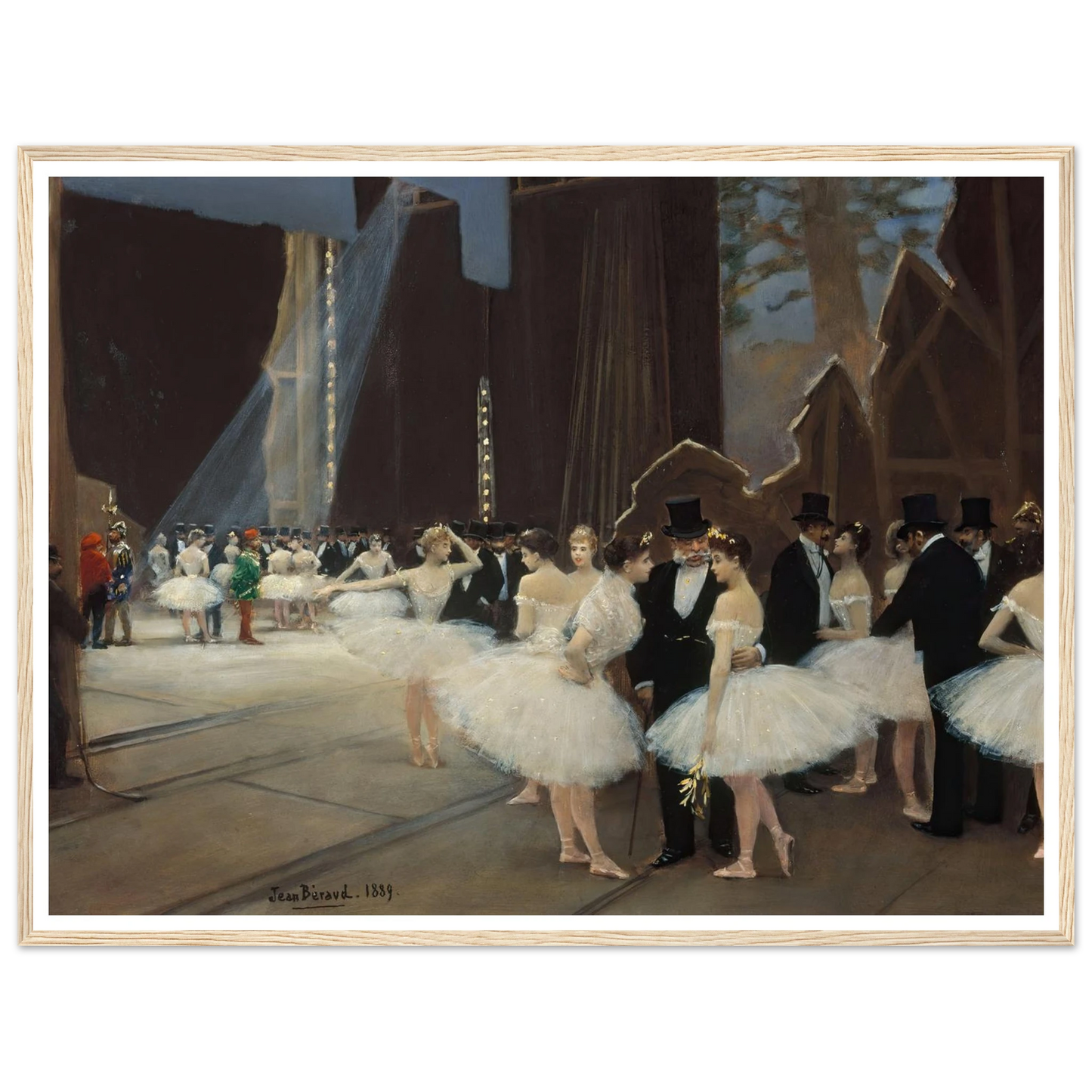 Les coulisses de l’Opéra de Paris (1889) Art Print | Jean Beraud - Framed Poster - 30x40 cm / 12x16″ - Black frame