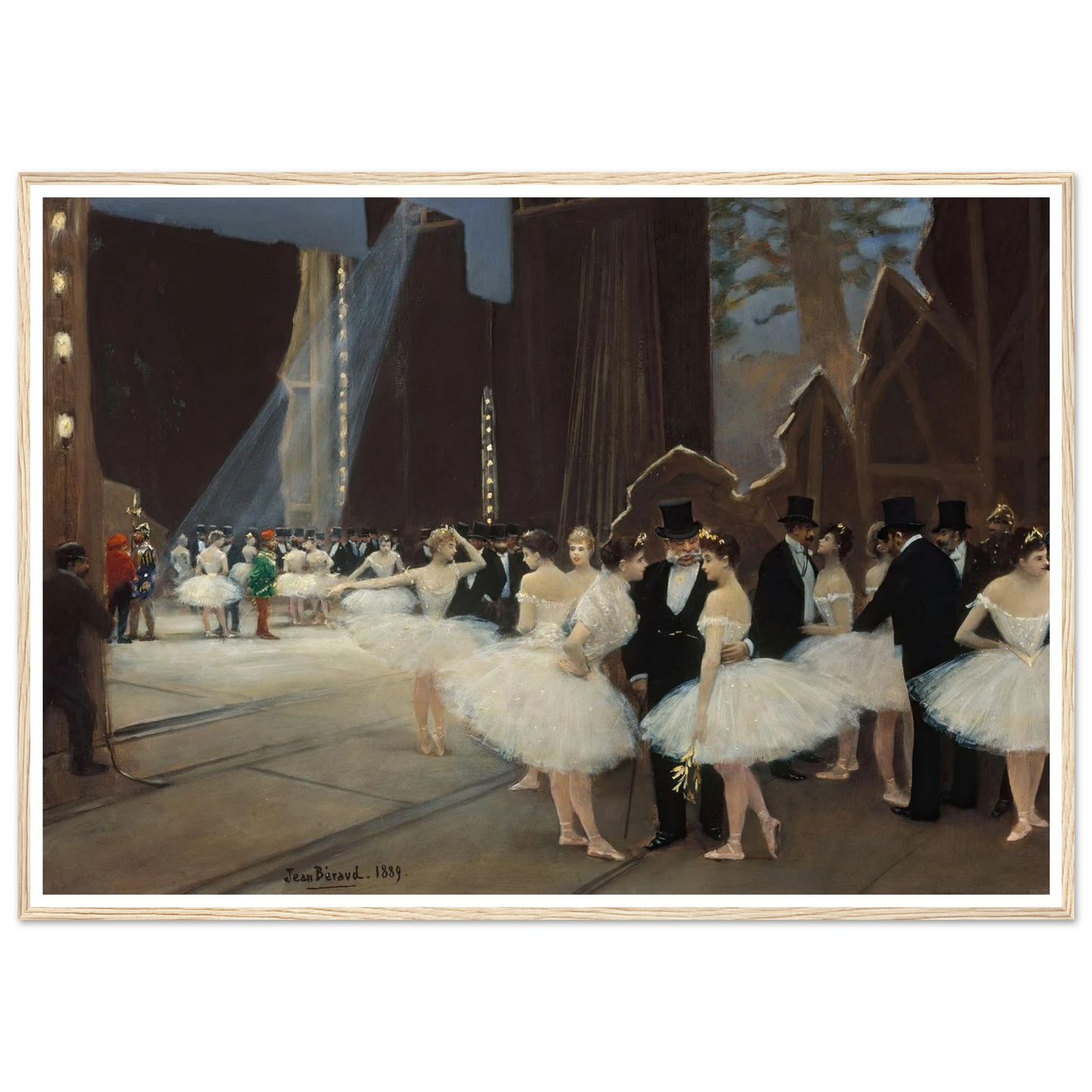Les coulisses de l’Opéra de Paris (1889) Art Print | Jean Beraud - Framed Poster - 30x40 cm / 12x16″ - Black frame