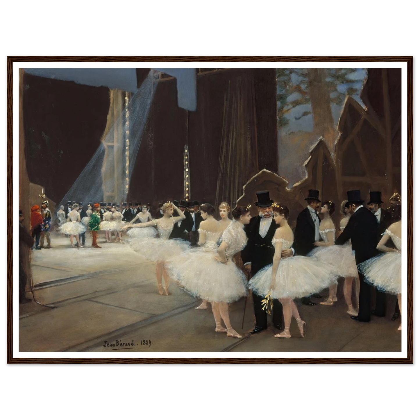 Les coulisses de l’Opéra de Paris (1889) Art Print | Jean Beraud - Framed Poster - 30x40 cm / 12x16″ - Black frame