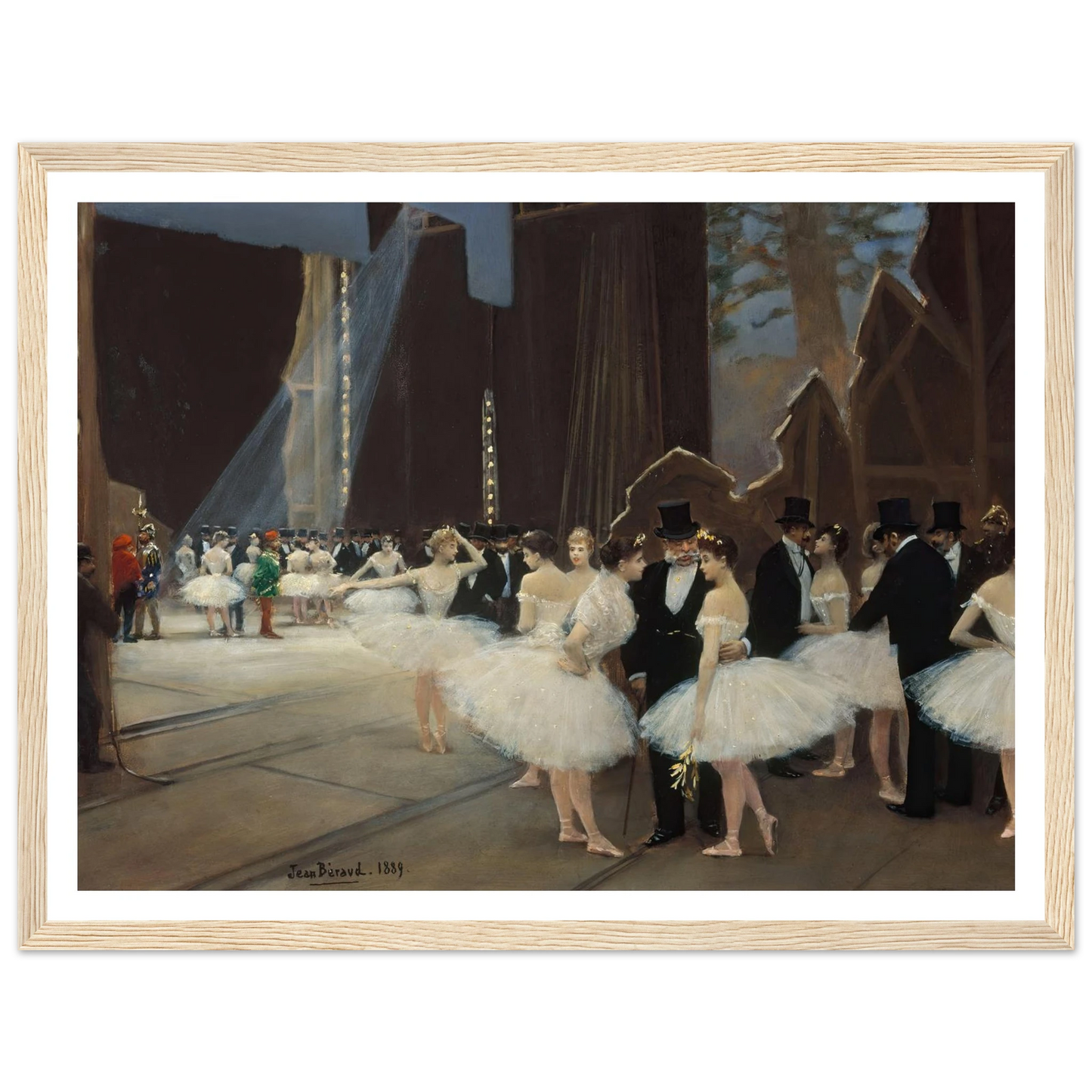 Les coulisses de l’Opéra de Paris (1889) Art Print | Jean Beraud - Framed Poster - 30x40 cm / 12x16″ - Black frame