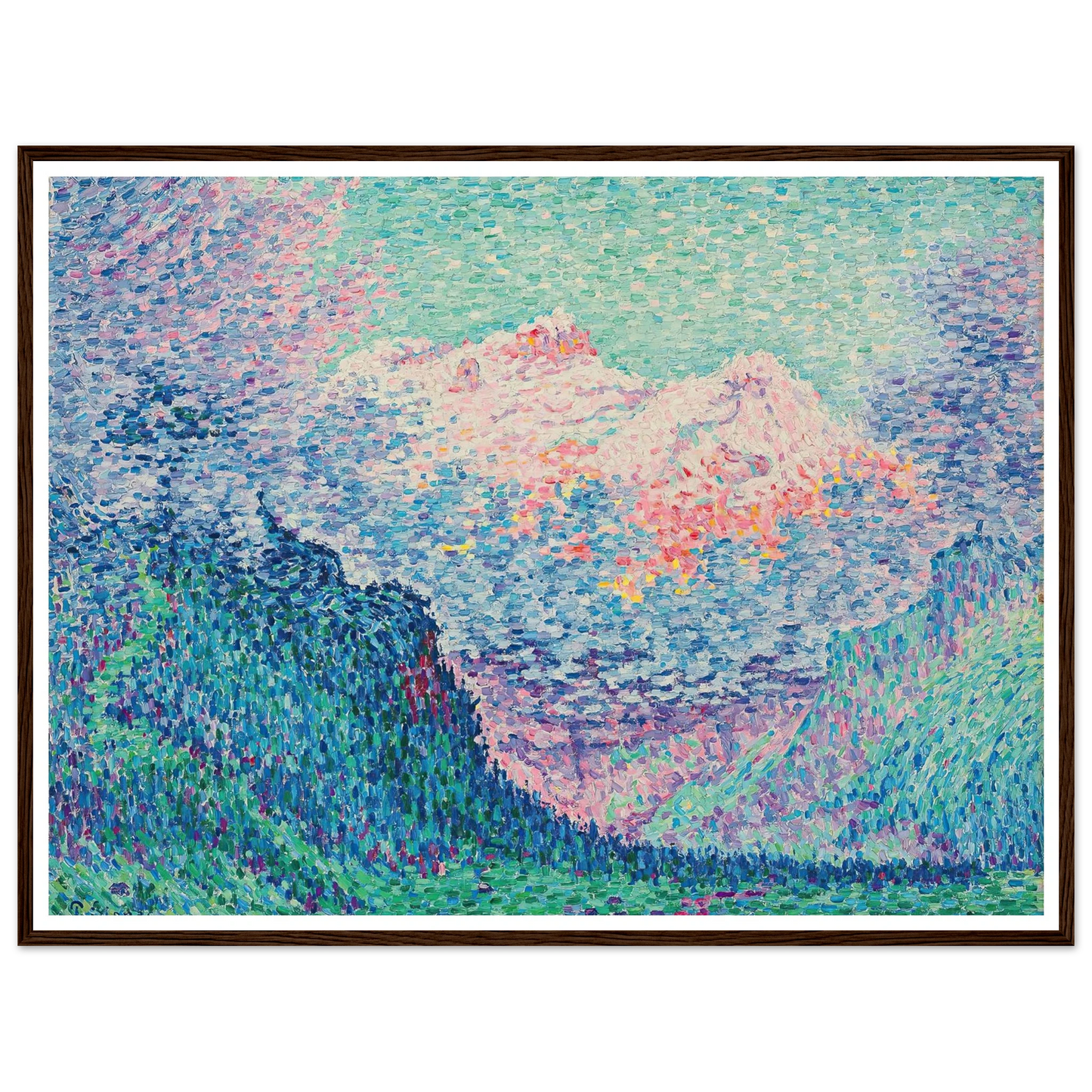 Les Diablerets (L’Oldenhorn et le Bécabesson) (1903) Art Print | Paul Signac - Framed Poster - 30x40 cm / 12x16″ - Black frame