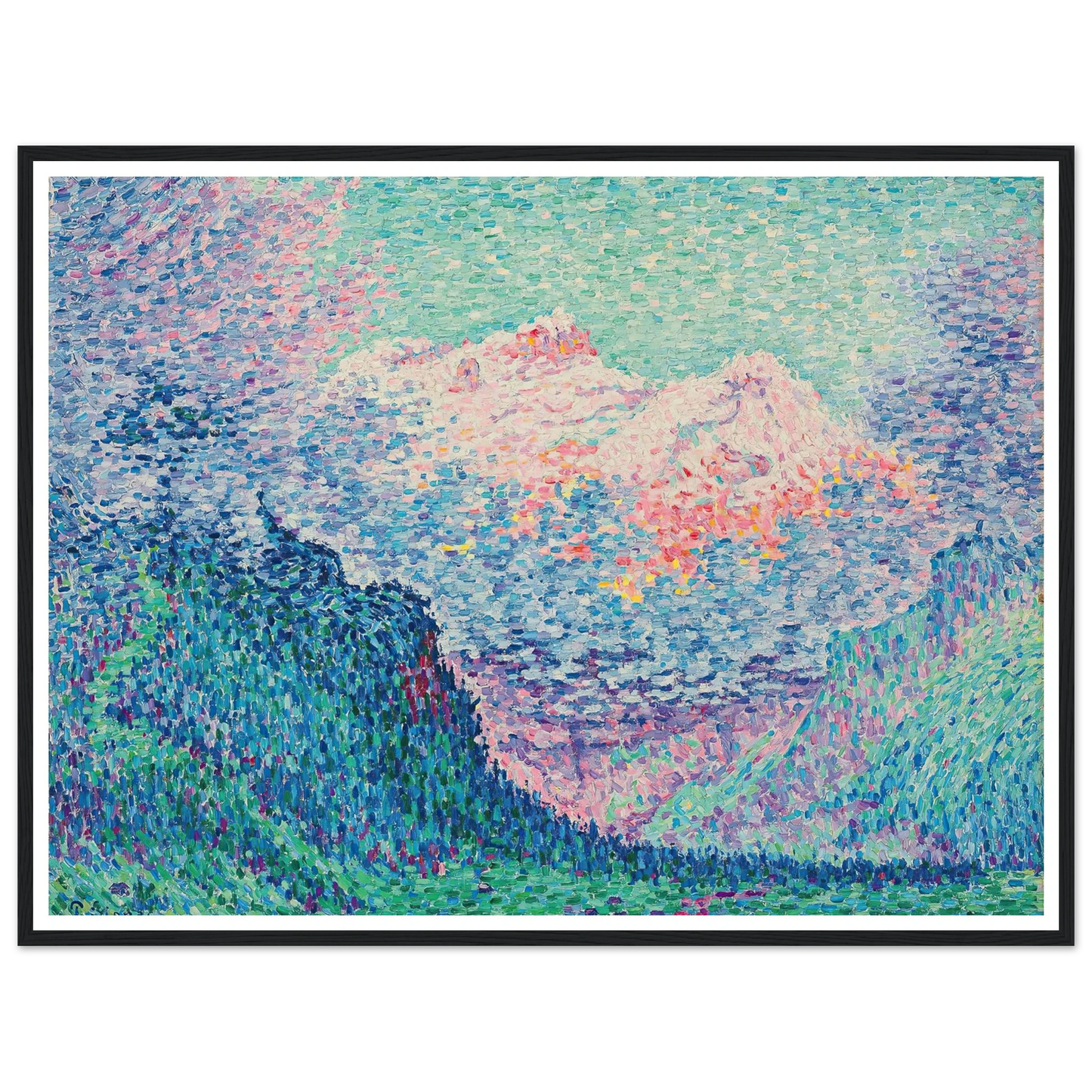 Les Diablerets (L’Oldenhorn et le Bécabesson) (1903) Art Print | Paul Signac - Framed Poster - 30x40 cm / 12x16″ - Black frame