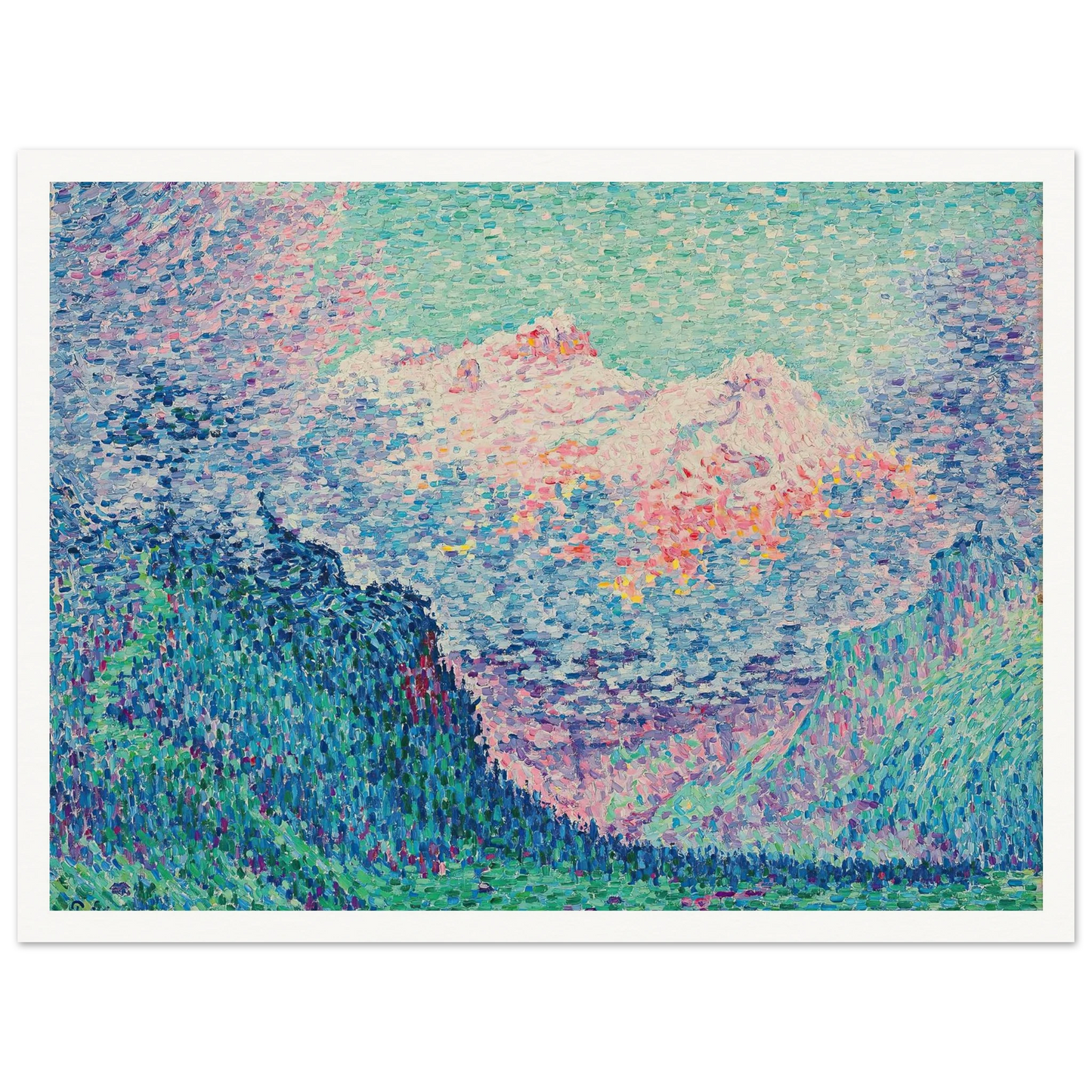 Les Diablerets (L’Oldenhorn et le Bécabesson) (1903) Art Print | Paul Signac - Framed Poster - 30x40 cm / 12x16″ - Black frame