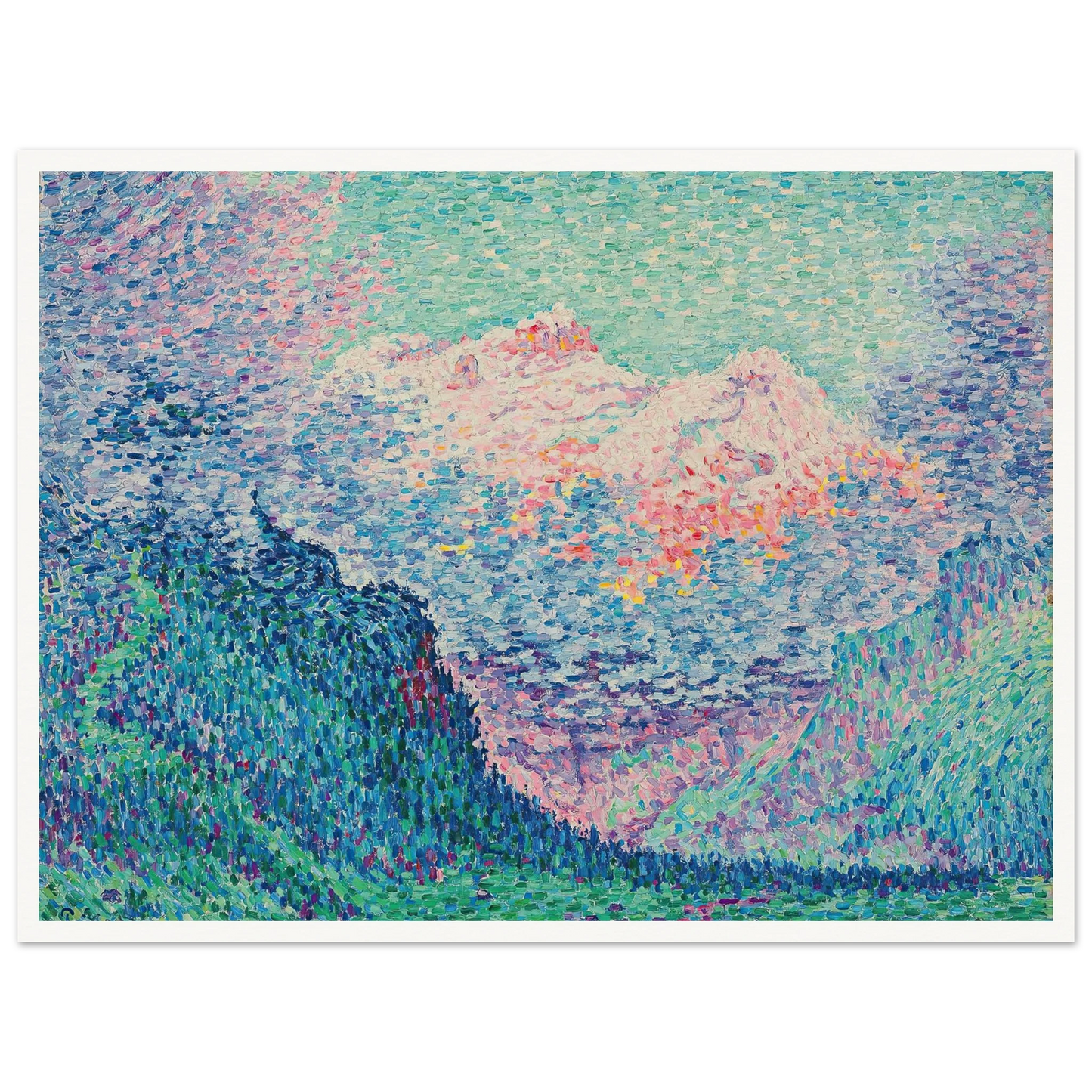 Les Diablerets (L’Oldenhorn et le Bécabesson) (1903) Art Print | Paul Signac - Framed Poster - 30x40 cm / 12x16″ - Black frame