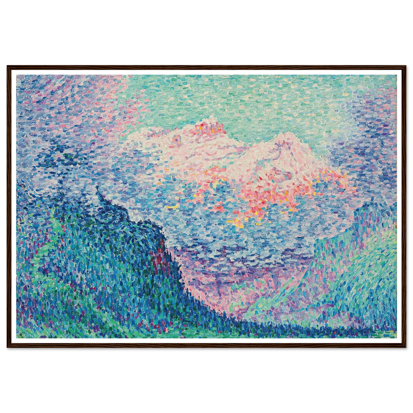 Les Diablerets (L’Oldenhorn et le Bécabesson) (1903) Art Print | Paul Signac - Framed Poster - 30x40 cm / 12x16″ - Black frame