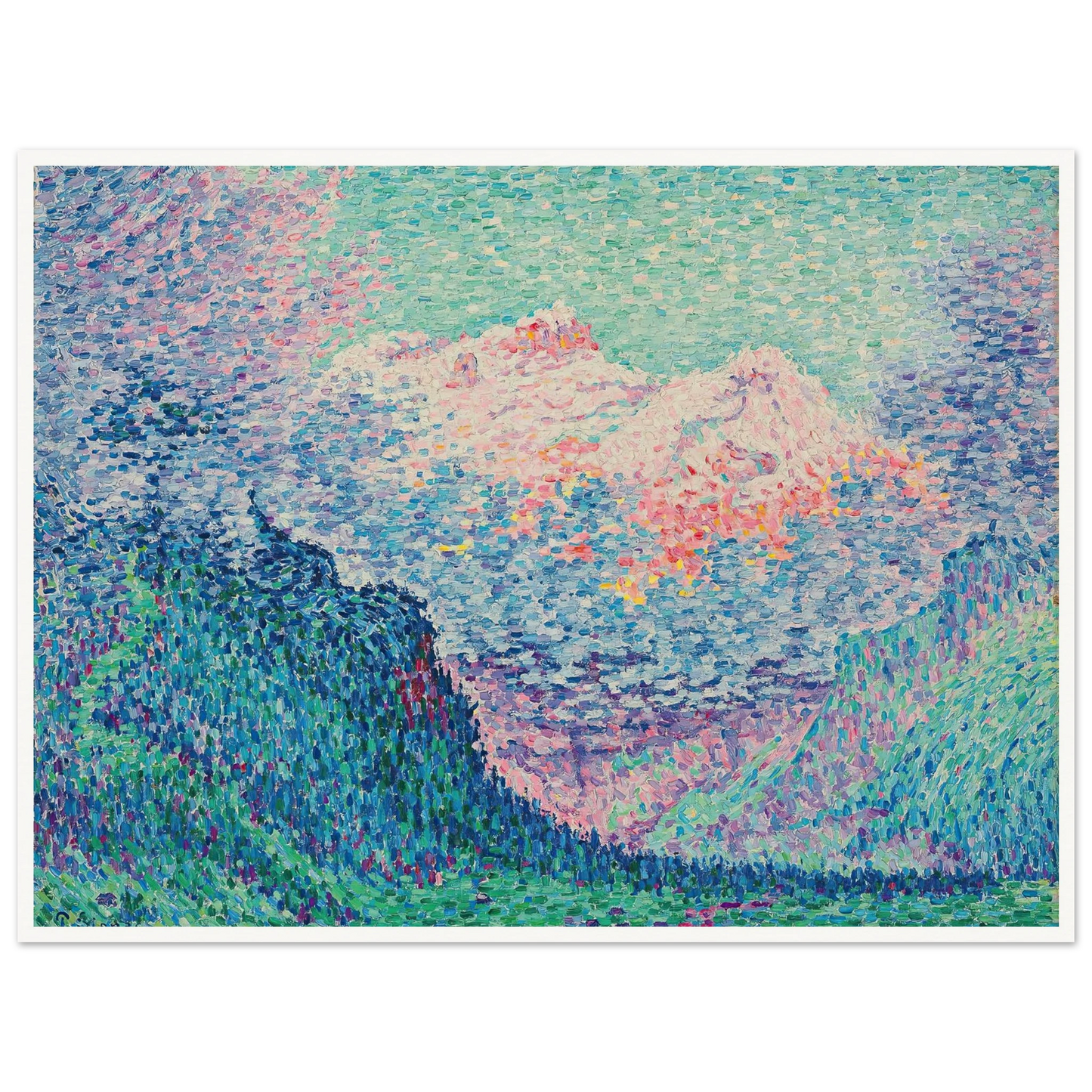 Les Diablerets (L’Oldenhorn et le Bécabesson) (1903) Art Print | Paul Signac - Framed Poster - 30x40 cm / 12x16″ - Black frame