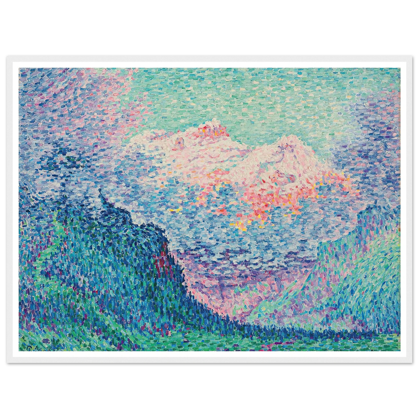 Les Diablerets (L’Oldenhorn et le Bécabesson) (1903) Art Print | Paul Signac - Framed Poster - 30x40 cm / 12x16″ - Black frame