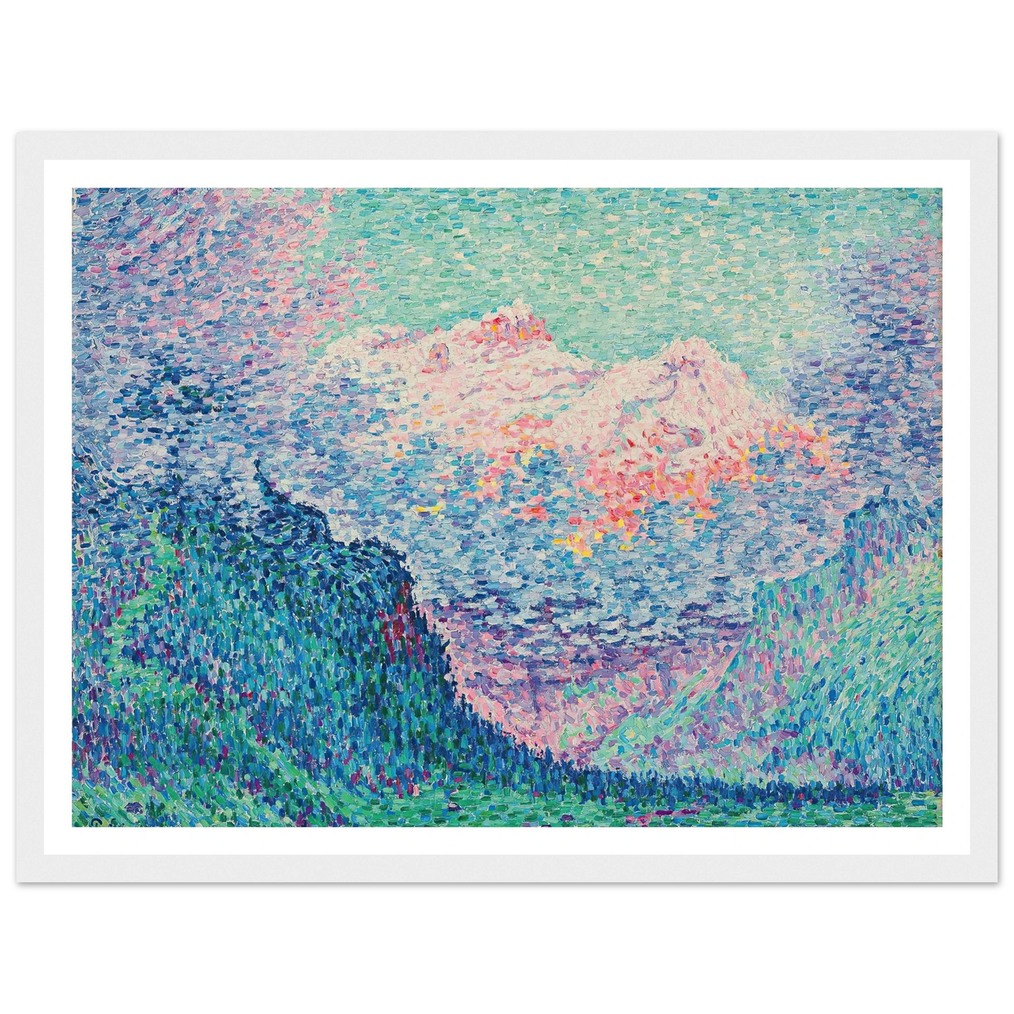 Les Diablerets (L’Oldenhorn et le Bécabesson) (1903) Art Print | Paul Signac - Framed Poster - 30x40 cm / 12x16″ - Black frame