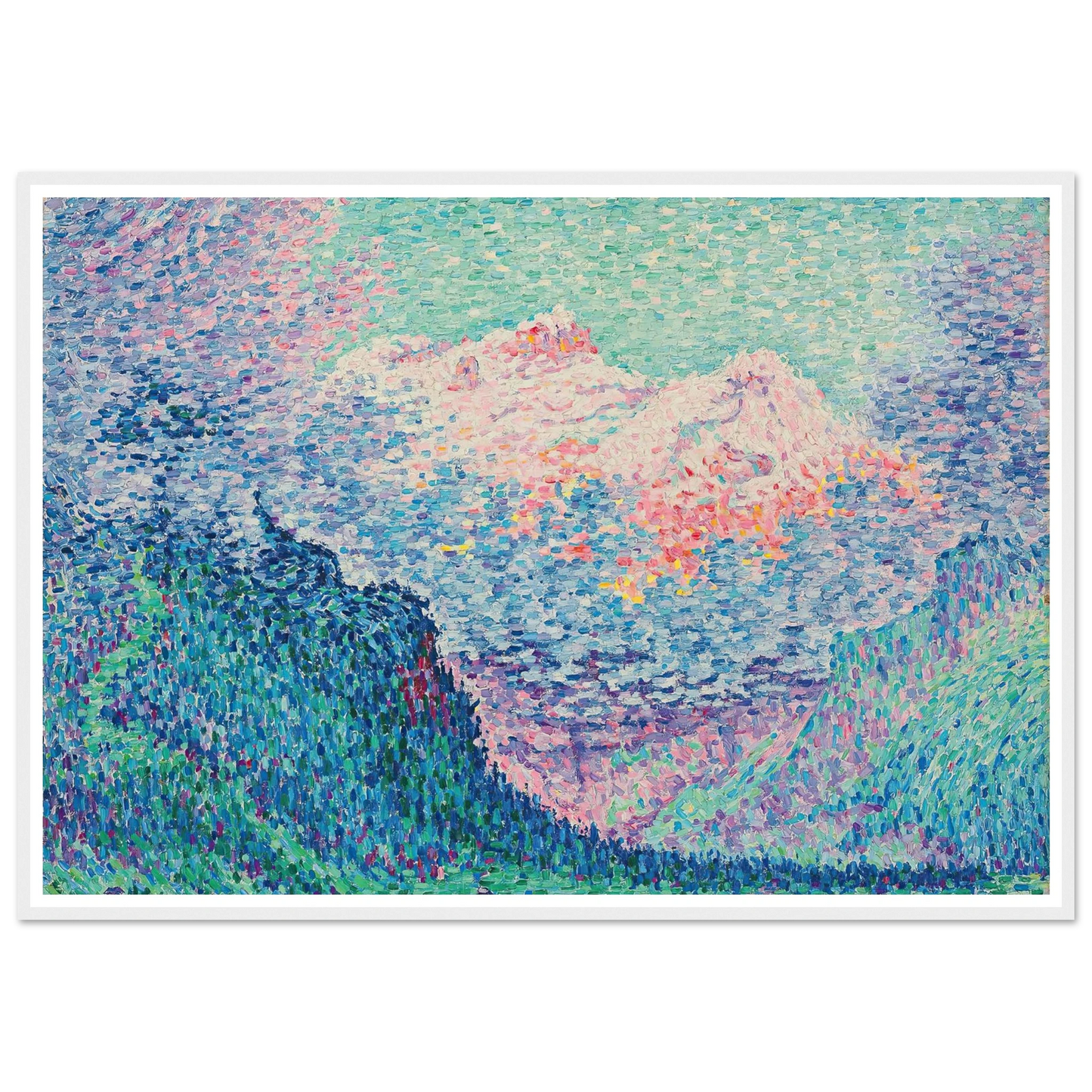 Les Diablerets (L’Oldenhorn et le Bécabesson) (1903) Art Print | Paul Signac - Framed Poster - 30x40 cm / 12x16″ - Black frame