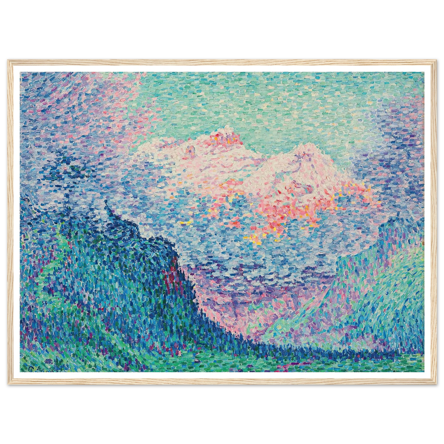 Les Diablerets (L’Oldenhorn et le Bécabesson) (1903) Art Print | Paul Signac - Framed Poster - 30x40 cm / 12x16″ - Black frame