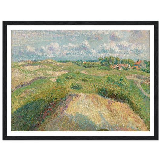 Les dunes à Knokke, effet de soleil (1894-1902) Art Print | Camille Pissarro - Framed Poster - 30x40 cm / 12x16″ - Black frame