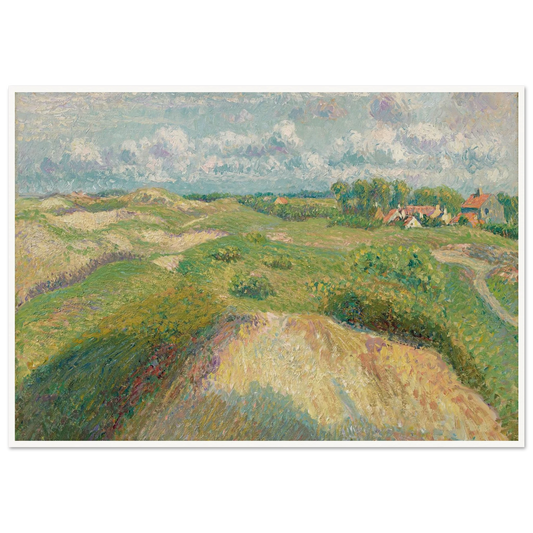 Les dunes à Knokke, effet de soleil (1894-1902) Art Print | Camille Pissarro - Framed Poster - 30x40 cm / 12x16″ - Black frame