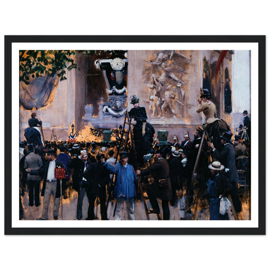 Les funérailles de Victor Hugo, place de l’Étoile (1er juin 1885) (1885) Art Print | Jean Beraud - Framed Poster - 30x40 cm / 12x16″ - Black frame