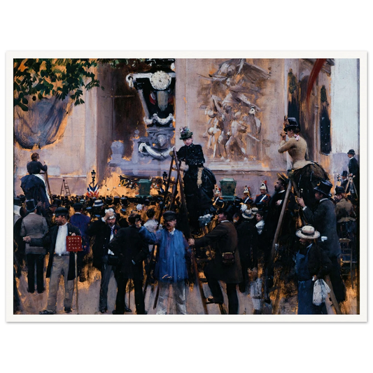 Les funérailles de Victor Hugo, place de l’Étoile (1er juin 1885) (1885) Art Print | Jean Beraud - Framed Poster - 30x40 cm / 12x16″ - Black frame